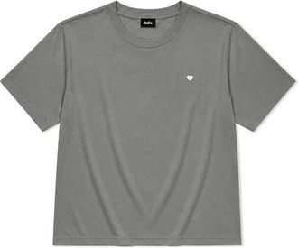 Dalix Lil Heart Relaxed Midweight Jersey Tee in Shadow at Nordstrom, Size Xx-Large