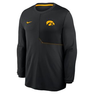 Nike Iowa Sideline Coach Nike Mens Dri-FIT College Long-Sleeve Top in Black | 03B1057YIA-GQK