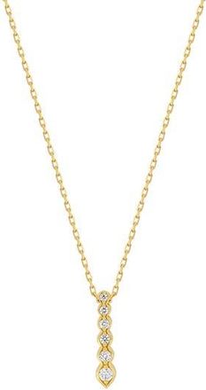 Bony Levy Florentine 18K Yellow Gold Diamond Bar Pendant Necklace at Nordstrom Rack