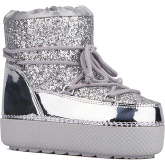 Olivia Miller Eclipse Boot in Silver Glitter at Nordstrom Rack, Size Small