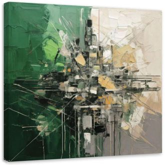 Artgeist Quadro su tela, Astratto geometrico Verde - 60x60