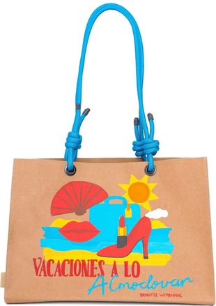 Brigitte painted beach bag - Brown