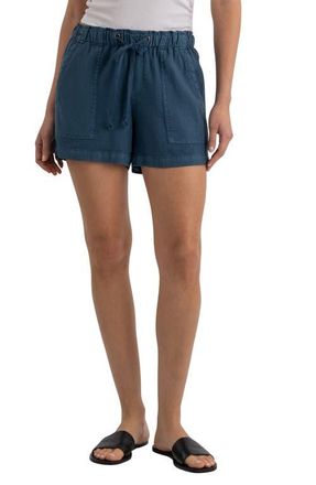 Kut from the Kloth Katana Drawstring Linen Blend Shorts in Coastal Blue at Nordstrom, Size X-Small