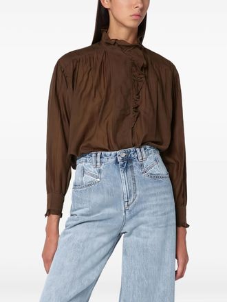 Isabel Marant Blusa Pamias con ruches - Marrone