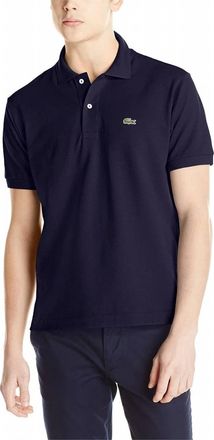 Lacoste Short Sleeve Classic Pique Polo In Navy Blue