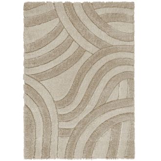 Novatrend Alfombra gruesa de sal&oacute;n moderno beige 160x230 cm