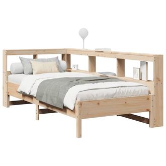 Berkfield Home Decorative Bookcase Bed without Mattress 75x190 cm Solid Wood Pine in Light Tan