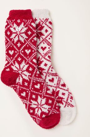 Fat Face FatFace Red 2 Pack Fairisle Cosy Socks