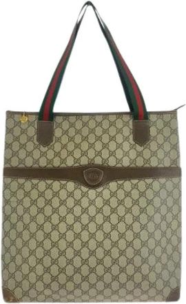 Gucci Pre-owned GG Supreme Canvas Tote Bag - Dames - Vintage Shopper - Beige - ONE Size - Vintage