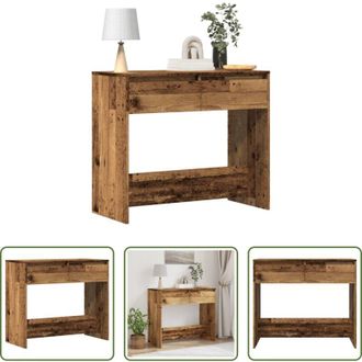 vidaXL Tavolino con cassetti - Tavolino Consolle Legno Vecchio 89x41x76,5 cm in Truciolato