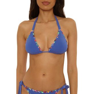 BECCA by Rebecca Virtue On the Edge Triangle Bikini Top in Lapis at Nordstrom, Size Medium