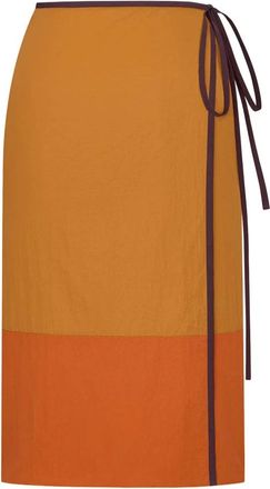 Saint Laurent Midi Skirts, female, Orange, Size: XS Pencil Skirt in Nylon