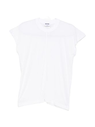Moschino White Central Seam Detail Crew Neck Top