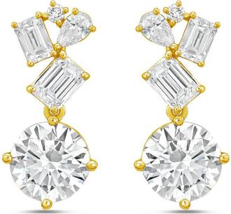 Diana M. Jewels 14KT YELLOW GOLD LAB GROWN DIAMOND FASHION EARRINGS WEIGHING 12.00 CTS TW