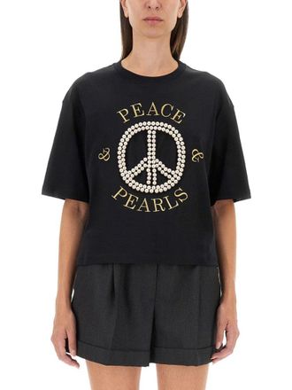 Moschino Cropped Black T-Shirt