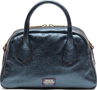 Frances Valentine Mini Metallic Leather Bowler Bag in Navy at Nordstrom