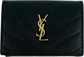 Saint Laurent Black Leather Wallet (Tri-Fold) (Pre-Owned)
