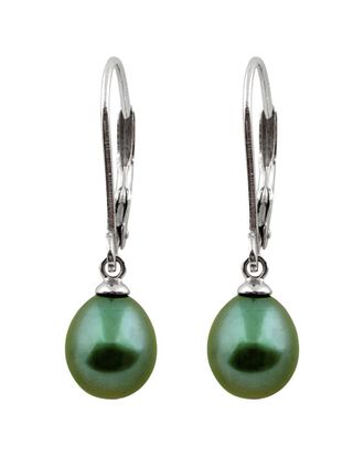 Splendid Pearls Rhodium Plated Silver 7.5-8Mm Freshwater Pearl Drop Earrings