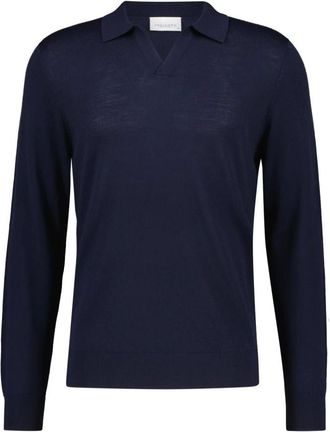 Profuomo V-hals Breiwerk - Heren - Truien - Blauw - Maat: L Wol