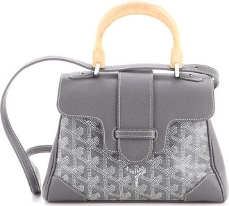 Goyard Saigon Top Handle Bag Coated Canvas with Leather Mini