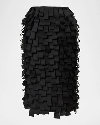 Carolina Herrera Silk Layered Pencil Skirt