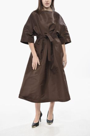 Super Blond Silk Organza Kaftan With Belt Super Blond