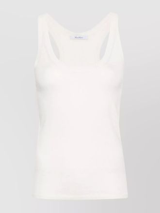 Max Mara cashmere fine-knit scoop-neck sleeveless tank top