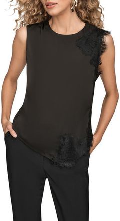DKNY Lace Detail Tank in Black at Nordstrom, Size X-Large