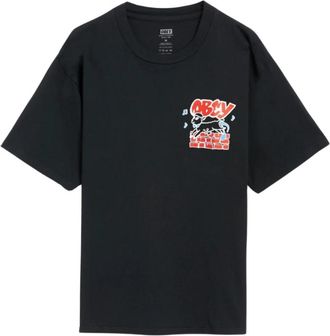 Obey Bedrukt Unisex T-shirt- Zwart - Heren - T-shirts - Zwart - XL - Katoen - Tops