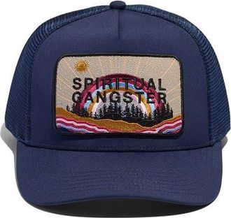 Spiritual Gangster Sol Peaks Trucker Baseball Cap in Indigo at Nordstrom