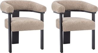 VENTE-UNIQUE.COM Set de 2 sillas hevea negro, topo