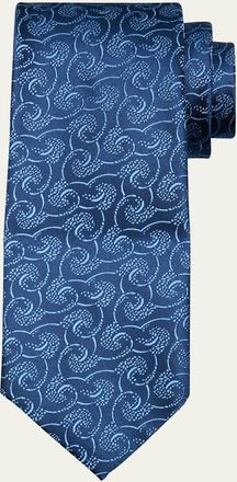 Charvet Mens Waves Silk Tie