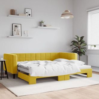vidaXL Vidaxl - Divano Letto con Letto Estraibile Giallo 90x200 cm in Velluto
