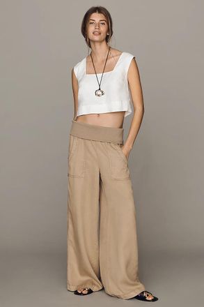 Pilcro Wide-Leg Fold-Over Pants