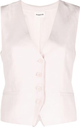 P.A.R.O.S.H. V-neck tailored waistcoat - women - Linen/Flax/Viscose/Acetate/Viscose - S - Pink