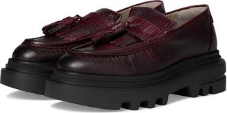 AllSaints Beth Tassel Loafers Womens Dress Flat Shoes Port Red : 10 M, Leather