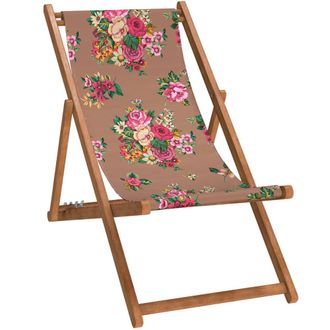 Vent de Boh&egrave;me Silla plegable de haya con estampado floral moca