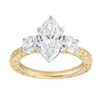 LuvMyJewelry Aislyra 14K Gold 2.70 Ct Marquise Lab Grown Diamond Engagement Ring in 14K Yellow Gold at Nordstrom