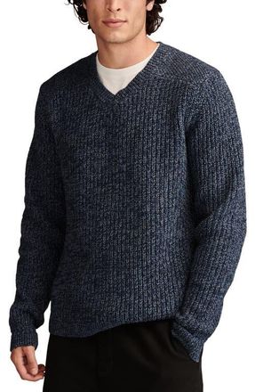Lucky Brand Easy Marl V-Neck Sweater in Dark Denim Marl at Nordstrom, Size Small