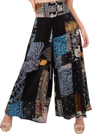 Lofbaz Womens Palazzo Casual Pants, Black, 5XL Plus