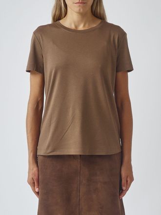 Max Mara S Max Mara Crewneck T-shirt in Cotton Blend with Dropped Shoulders