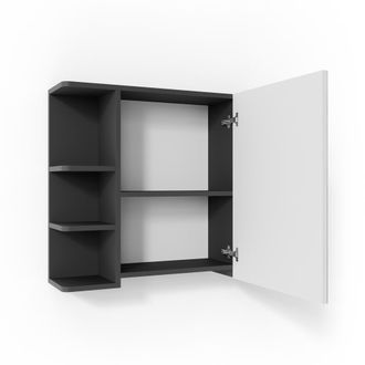 Vicco Armario Con Espejo Para Ba&ntilde;o Fynn, Antracita, 79.6 X 64 Cm