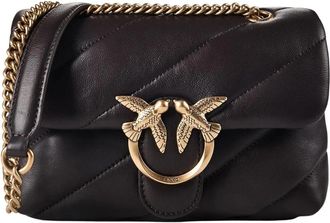 Pinko Love Puff Mini - Dames - Schoudertassen - Bruin - ONE Size - Katoen - Tassen
