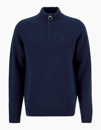 Barbour Mens Barbour Grangetown Half-Zip Jumper - Navy - Size: 40