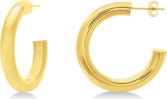 Allurez Medium Open Hoop Earrings 14k in Yellow Gold at Nordstrom