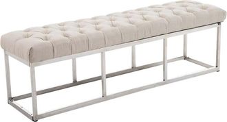 Clp Taburete Pie De Cama Amun En Tela Crema 150 Cm