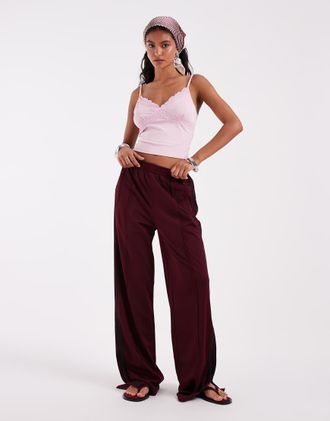adidas Originals Firebird - Pantaloni sportivi ampi granata-Rosso