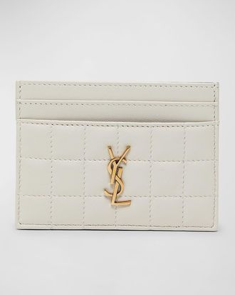 Saint Laurent Cassandre YSL Card Case in Quilted Smooth Leather
