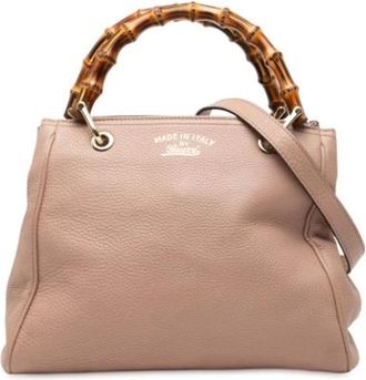 Gucci Pre-owned Handbags, female, Pink, Size: ONE SIZE Pre-owned Leather Handbag