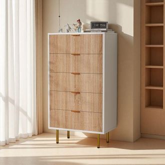 OEM Comoda 5 Cajones, Mueble De Almacenamiento Moderno, Tocador, Mueble Para Habitaci&oacute;n Oficina Sala Cocina, 60x34x109cm, Multicolor